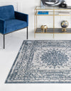 Unique Loom Aberdeen T-CHFD1 Light Blue Area Rug Square Lifestyle Image