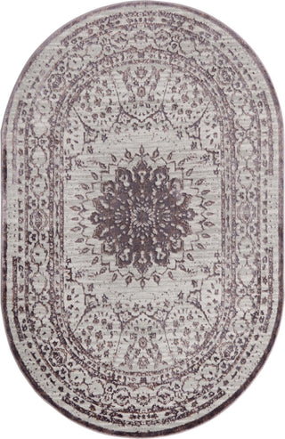 Unique Loom Aberdeen T-CHFD1 Violet Area Rug Oval Top-down Image