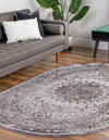 Unique Loom Aberdeen T-CHFD1 Violet Area Rug Oval Lifestyle Image