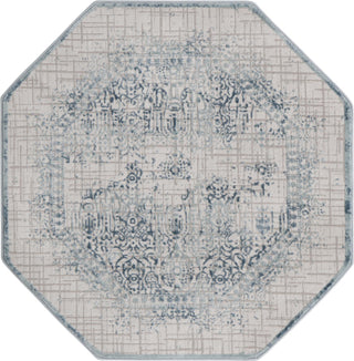 Unique Loom Aberdeen T-CHFD2 Blue Area Rug Octagon Top-down Image