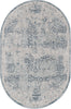 Unique Loom Aberdeen T-CHFD2 Blue Area Rug Oval Top-down Image