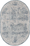 Unique Loom Aberdeen T-CHFD2 Blue Area Rug Oval Top-down Image