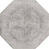 Unique Loom Aberdeen T-CHFD2 Gray Area Rug Octagon Top-down Image