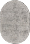 Unique Loom Aberdeen T-CHFD2 Gray Area Rug Oval Top-down Image