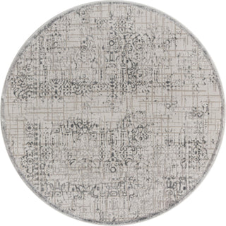 Unique Loom Aberdeen T-CHFD2 Gray Area Rug Round Top-down Image