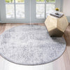 Unique Loom Aberdeen T-CHFD2 Gray Area Rug Round Lifestyle Image