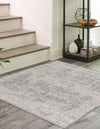 Unique Loom Aberdeen T-CHFD2 Gray Area Rug Square Lifestyle Image