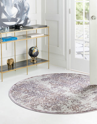 Unique Loom Aberdeen T-CHFD2 Violet Area Rug Round Lifestyle Image