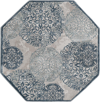 Unique Loom Aberdeen T-CHFD3 Blue Area Rug Octagon Top-down Image