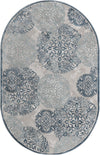 Unique Loom Aberdeen T-CHFD3 Blue Area Rug Oval Top-down Image