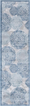 Unique Loom Aberdeen T-CHFD3 Blue Area Rug Runner Top-down Image