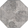 Unique Loom Aberdeen T-CHFD3 Gray Area Rug Octagon Top-down Image