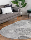 Unique Loom Aberdeen T-CHFD3 Gray Area Rug Oval Lifestyle Image