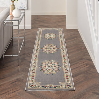 Nourison Aubusson ABS1 Grey Area Rug Room Scene 4