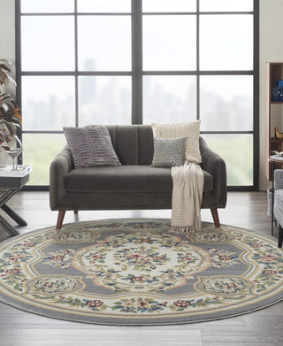 Nourison Aubusson ABS1 Grey Area Rug Room Scene 3