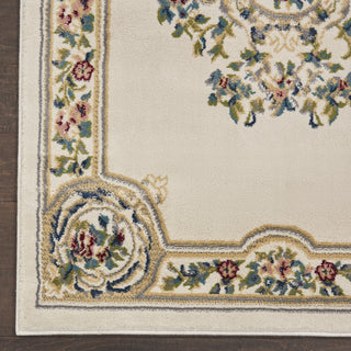 Nourison Aubusson ABS1 Ivory Area Rug Corner 