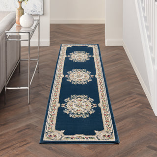 Nourison Aubusson ABS1 Navy Area Rug