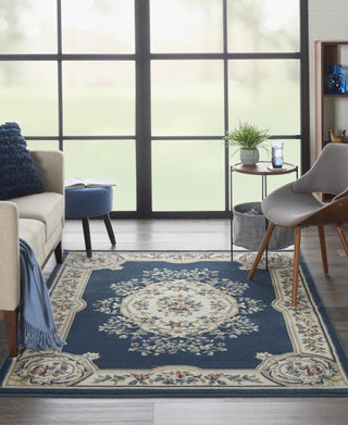 Nourison Aubusson ABS1 Navy Area Rug