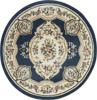 Nourison Aubusson ABS1 Navy Area Rug