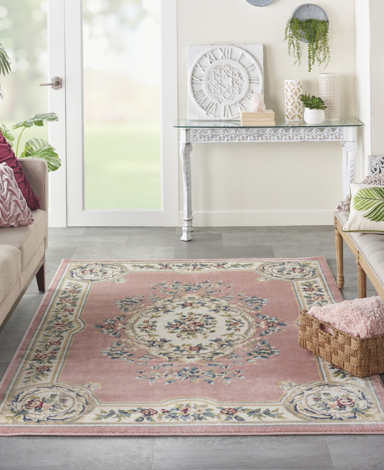 Nourison Aubusson ABS1 Pink Area Rug Incredible Rugs and Decor