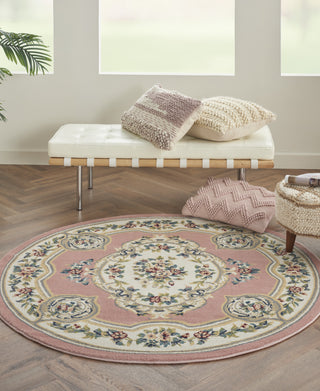 Nourison Aubusson ABS1 Pink Area Rug