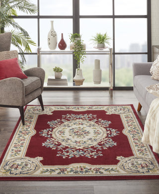 Nourison Aubusson ABS1 Red Area Rug