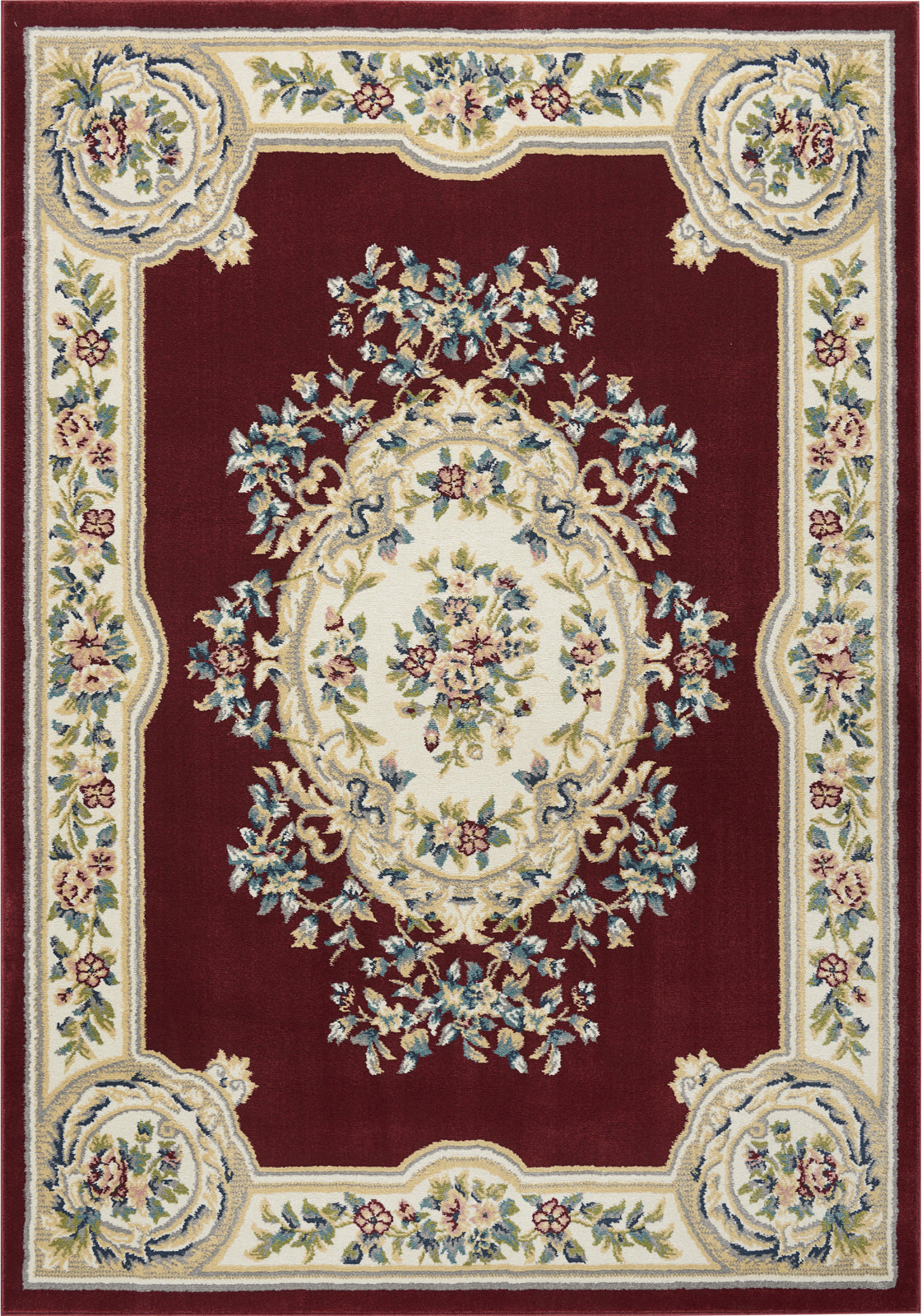 Nourison Aubusson Abs1 Red Area Rug Incredible Rugs And Decor