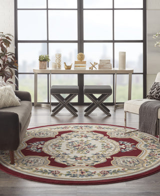 Nourison Aubusson ABS1 Red Area Rug