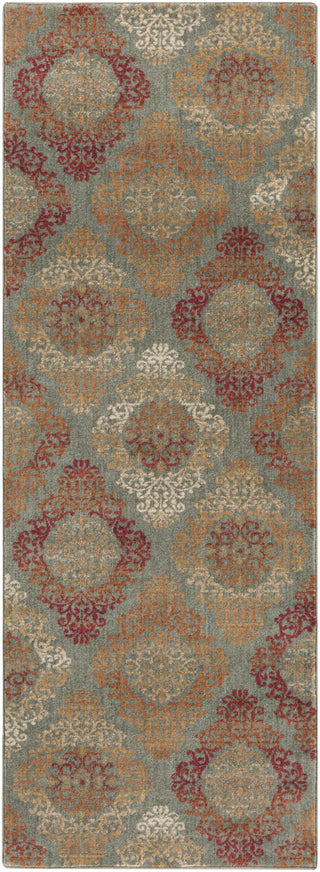 Surya Arabesque ABS-3022 Moss/Grey Area Rug 2'7'' x 7'3'' Runner