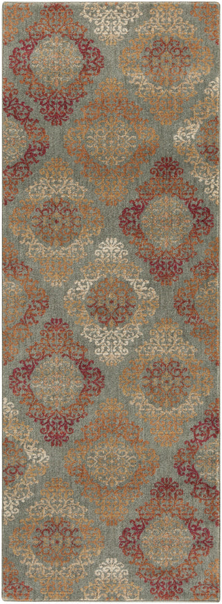 Surya Arabesque ABS-3022 Moss/Grey Area Rug 2'7'' X 7'3'' Runner