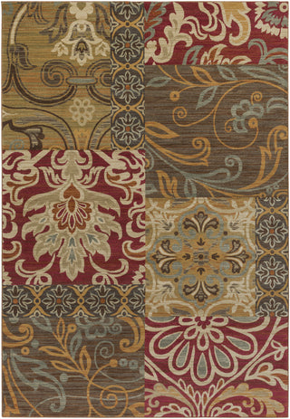 Surya Arabesque ABS-3025 Burgundy Machine Loomed Area Rug 8'10'' X 12'9''