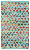 LR Resources Accent 05013 Turquoise Hand Woven Area Rug 2' 6'' X 4'