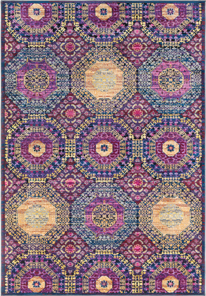 Surya Alchemy ACE-2300 Bright Pink Violet Blue Black Medium Gray Camel Yellow Lime Sky White Red Area Rug main image