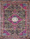 Surya Alchemy ACE-2303 Bright Pink Violet Black Medium Gray White Sky Blue Red Yellow Camel Area Rug Main Image 8 X 10