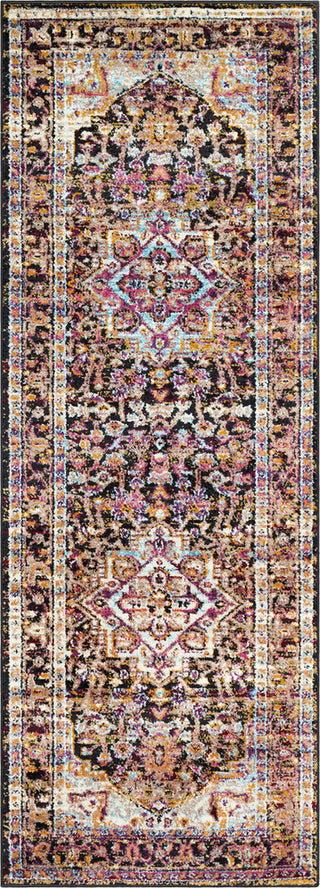 Surya Alchemy ACE-2305 Bright Pink Violet Black Cream Camel Sky Blue Yellow Red White Area Rug Runner Image