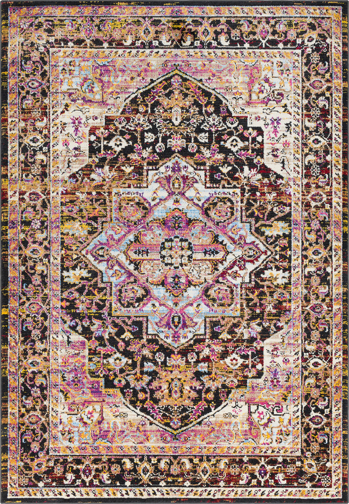 Surya Alchemy ACE-2305 Bright Pink Violet Black Cream Camel Sky Blue Yellow Red White Area Rug main image