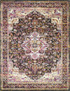 Surya Alchemy ACE-2305 Bright Pink Violet Black Cream Camel Sky Blue Yellow Red White Area Rug Main Image 8 X 10