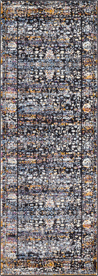 Surya Alchemy ACE-2307 Black Bright Pink Sky Blue White Medium Gray Camel Red Cream Violet Area Rug Runner Image