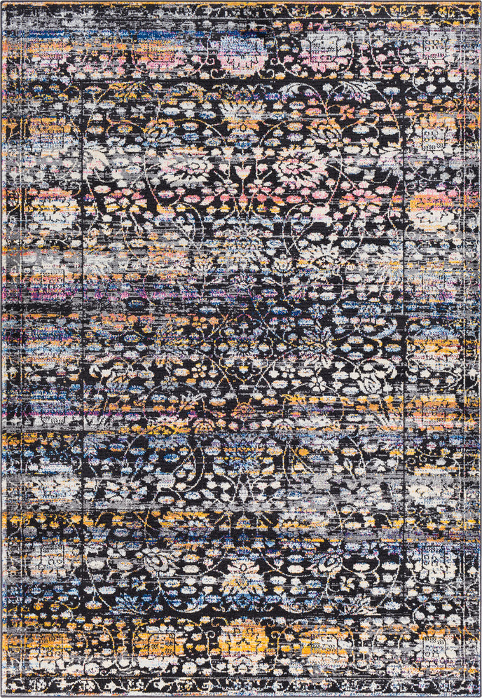 Surya Alchemy ACE-2307 Black Bright Pink Sky Blue White Medium Gray Camel Red Cream Violet Area Rug main image