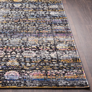 Surya Alchemy ACE-2307 Black Bright Pink Sky Blue White Medium Gray Camel Red Cream Violet Area Rug Detail Image