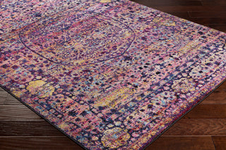 Surya Alchemy ACE-2312 Bright Pink Violet Yellow Lime Sky Blue Black White Khaki Area Rug Corner Image