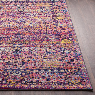 Surya Alchemy ACE-2312 Bright Pink Violet Yellow Lime Sky Blue Black White Khaki Area Rug Detail Image