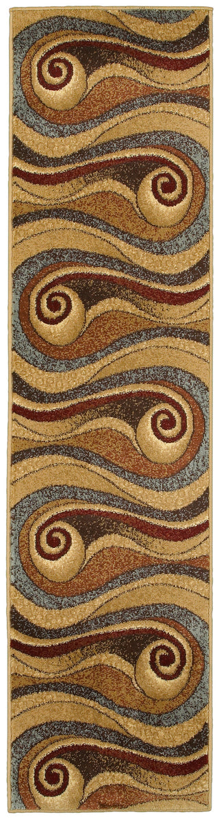 LR Resources Adana 80241 Brown/Blue Machine Loomed Area Rug 1'10'' X 7'1'' Runner