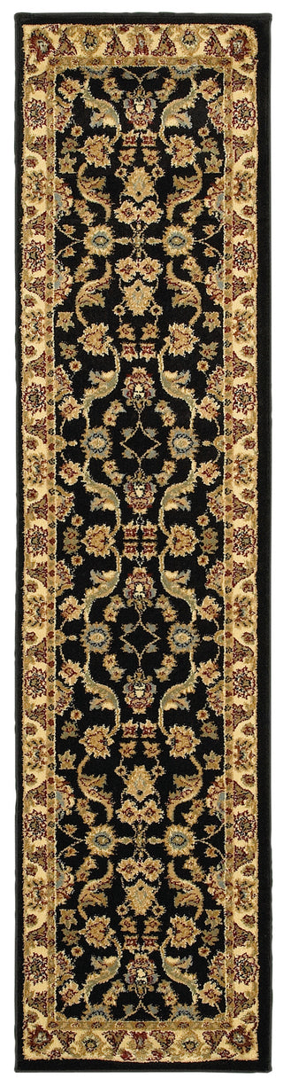 LR Resources Adana 80371 Black/Cream Machine Loomed Area Rug 1'9'' X 6'9''
