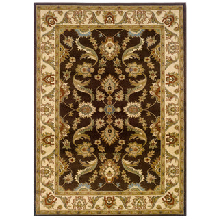 LR Resources Adana 80371 Brown/Cream Machine Loomed Area Rug 7'9'' X 9'10''