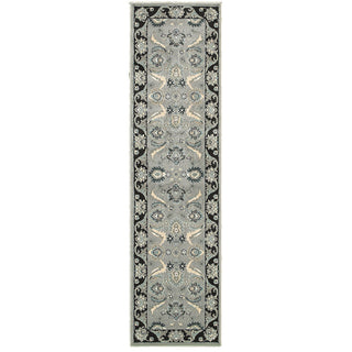 LR Resources Adana 80371 Gray/Black Machine Loomed Area Rug 1'10'' X 7'1'' Runner