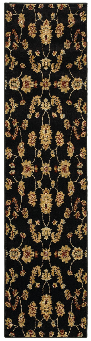 LR Resources Adana 80715 Black Machine Loomed Area Rug 1'10'' X 7'1'' Runner