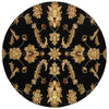 LR Resources Adana 80715 Black Machine Loomed Area Rug 6'2'' X 6' 2'' round
