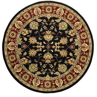 LR Resources Adana 80716 Black/Red Area Rug 6' 2'' Round