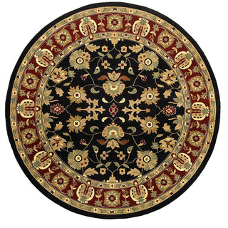 LR Resources Adana 80716 Black/Red Machine Loomed Area Rug 9'1'' X 9' 1'' round